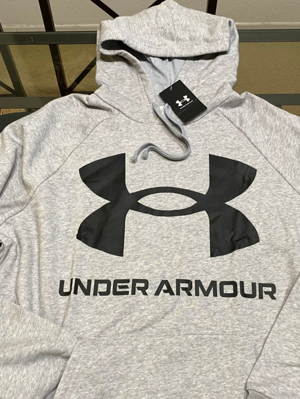$60 UA UNDER ARMOUR MEN'S XL HEATHER GRAY PULLOVER HOODIE SWEATSHIRT NWT